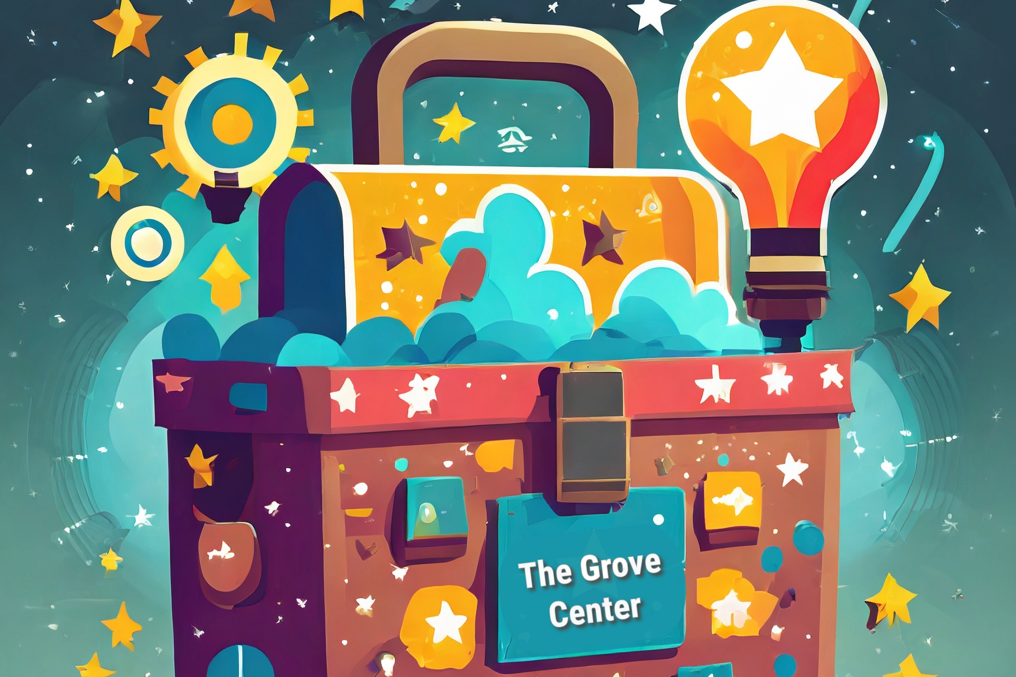 cartoon representation of a digital toolkit for the Grove Center